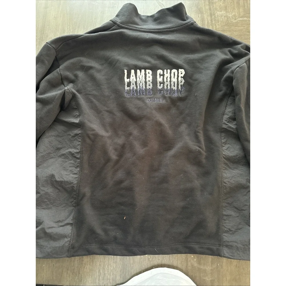 Graniph Lamb Chop Zip Jacket Black Embroidered Sheep Japan Rare XL Zombie